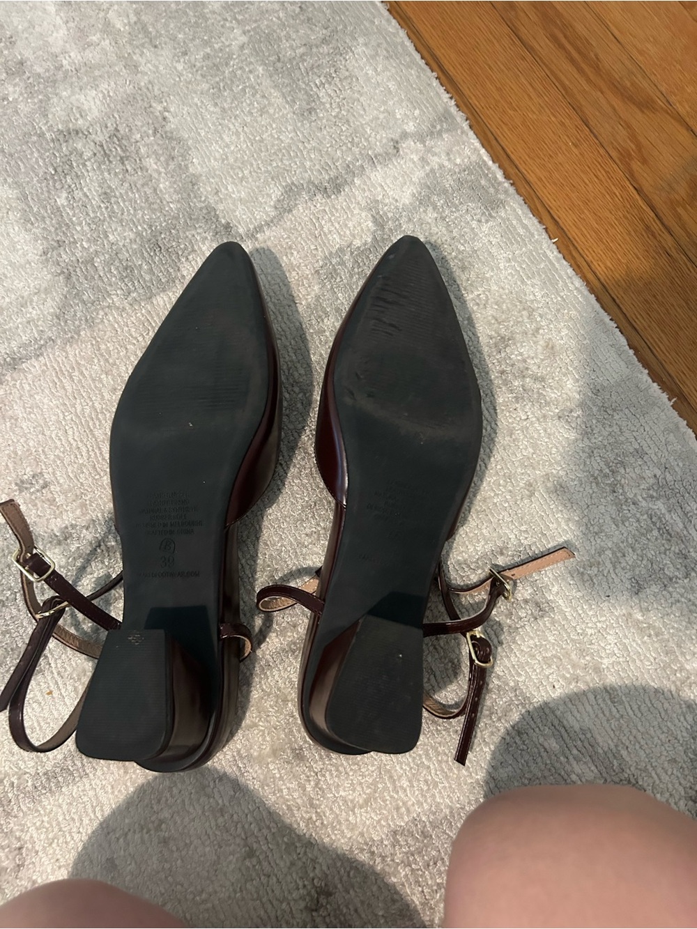 Bared Footwear Dark Brown Leather Low Block Heel Slingback - Picture 6 of 8